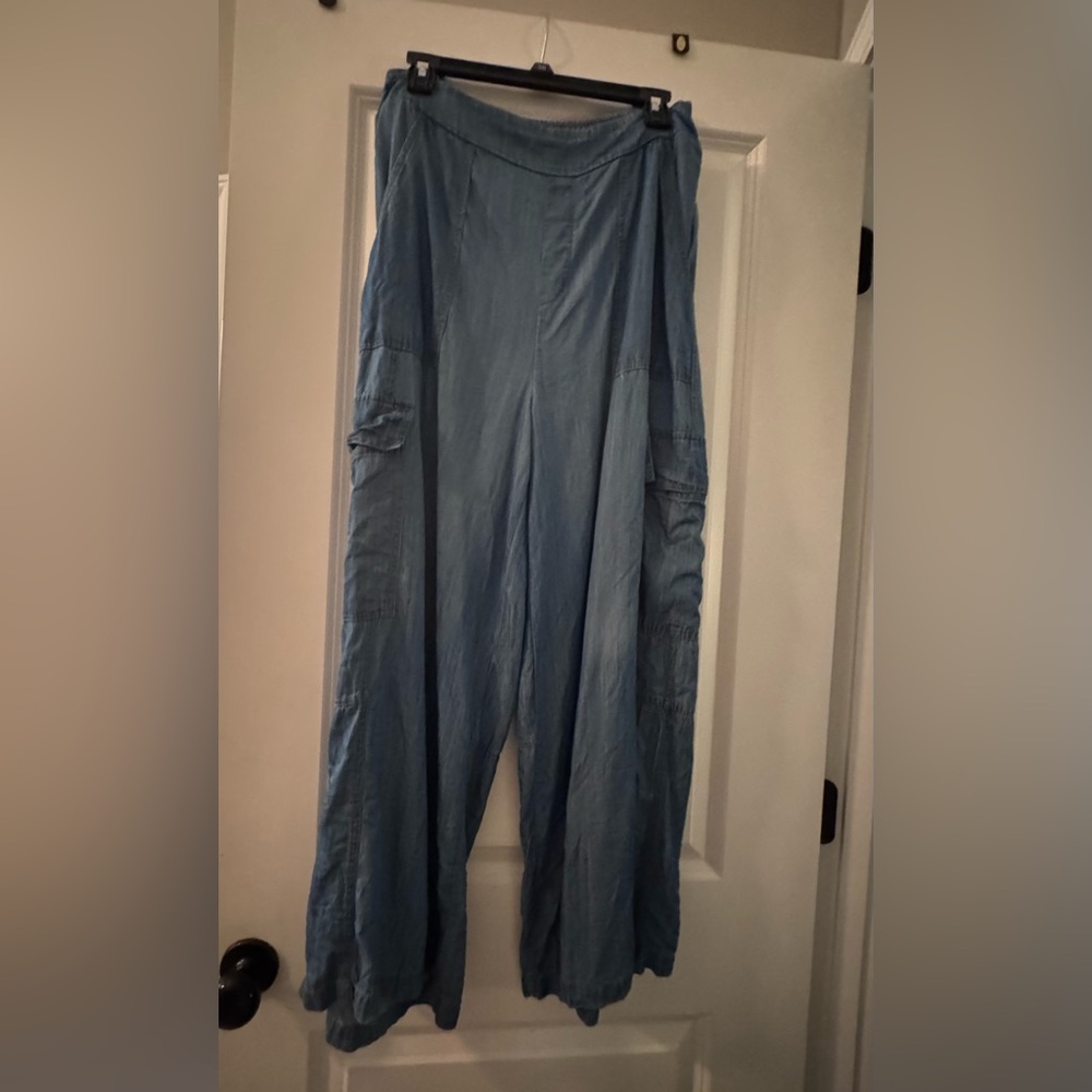 Light Blue Chambray Cargo Pants